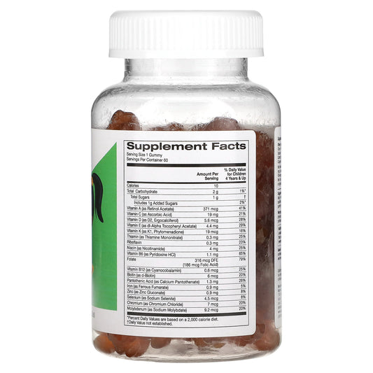 California Gold Nutrition, Multivitamin & Mineral For Children, No Gelatin, Natural Raspberry, 60 Vegetarian Gummies