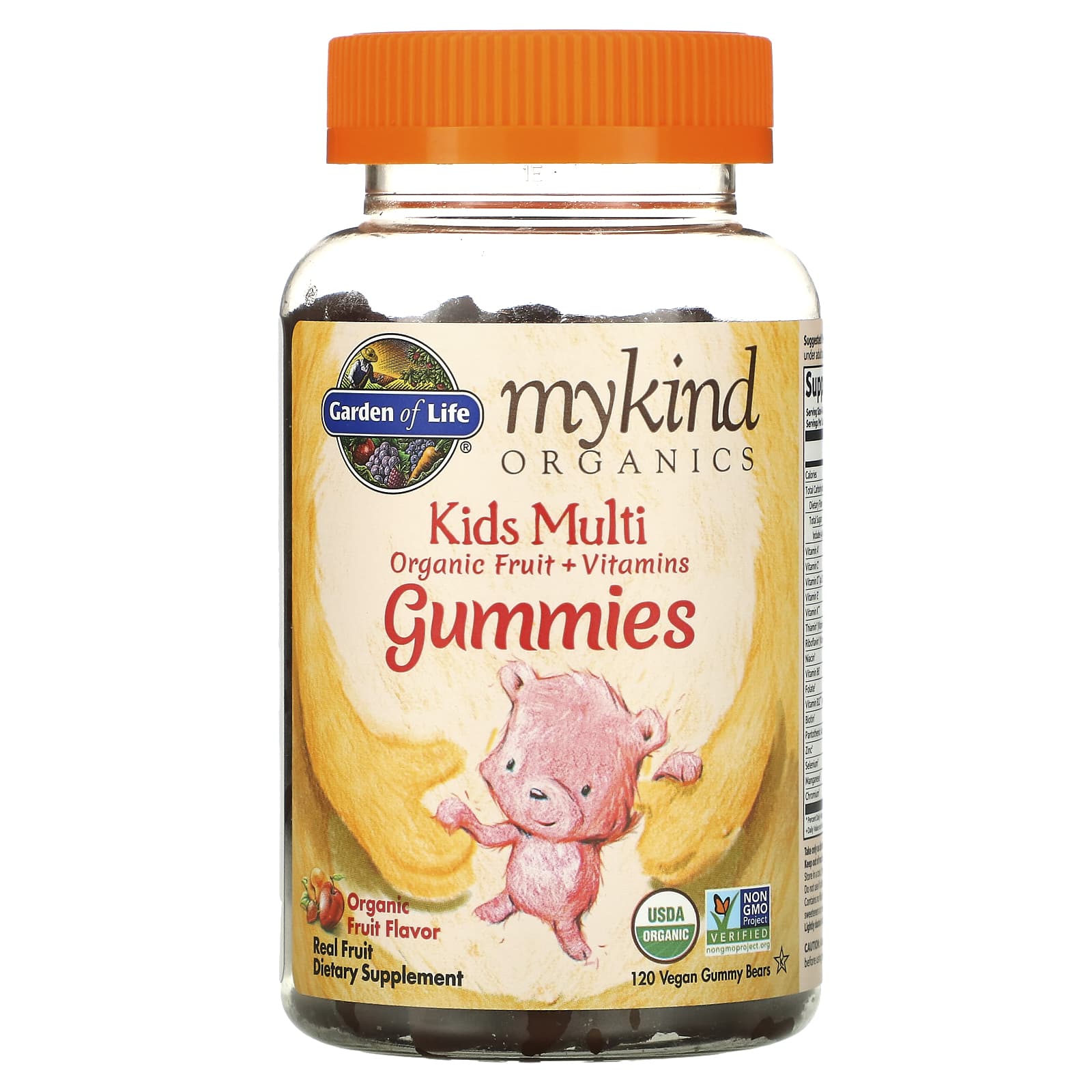 Garden of Life-MyKind Organics-Kids Multi-Organic Fruit Flavor-120 Vegan Gummy Bears