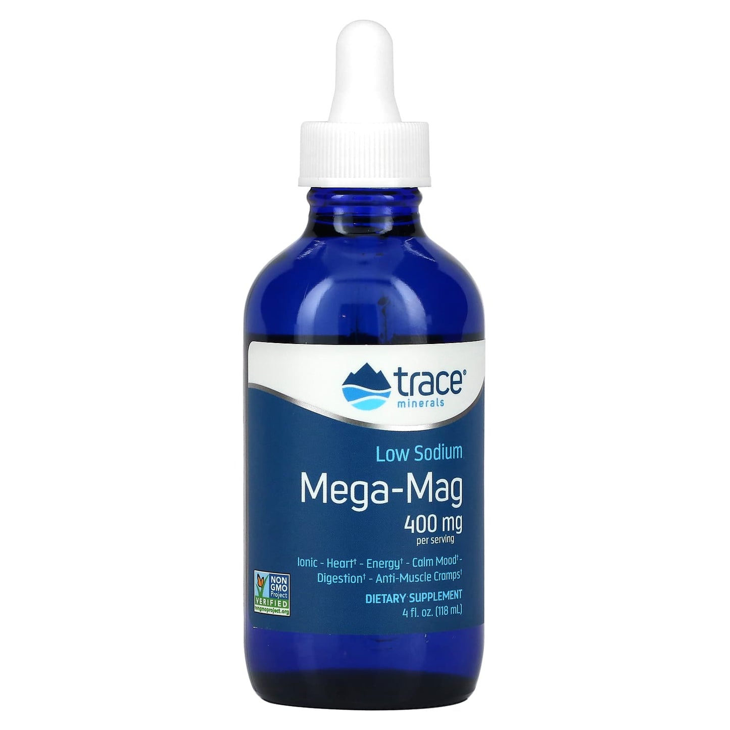 Trace Minerals ®-Low Sodium Mega-Mag-400 mg-4 fl oz (118 ml)