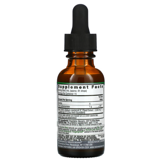 Nature's Answer, Milk Thistle Seed, Fluid Extract, Alcohol-Free, 2,000 mg, 1 fl oz (30 ml)