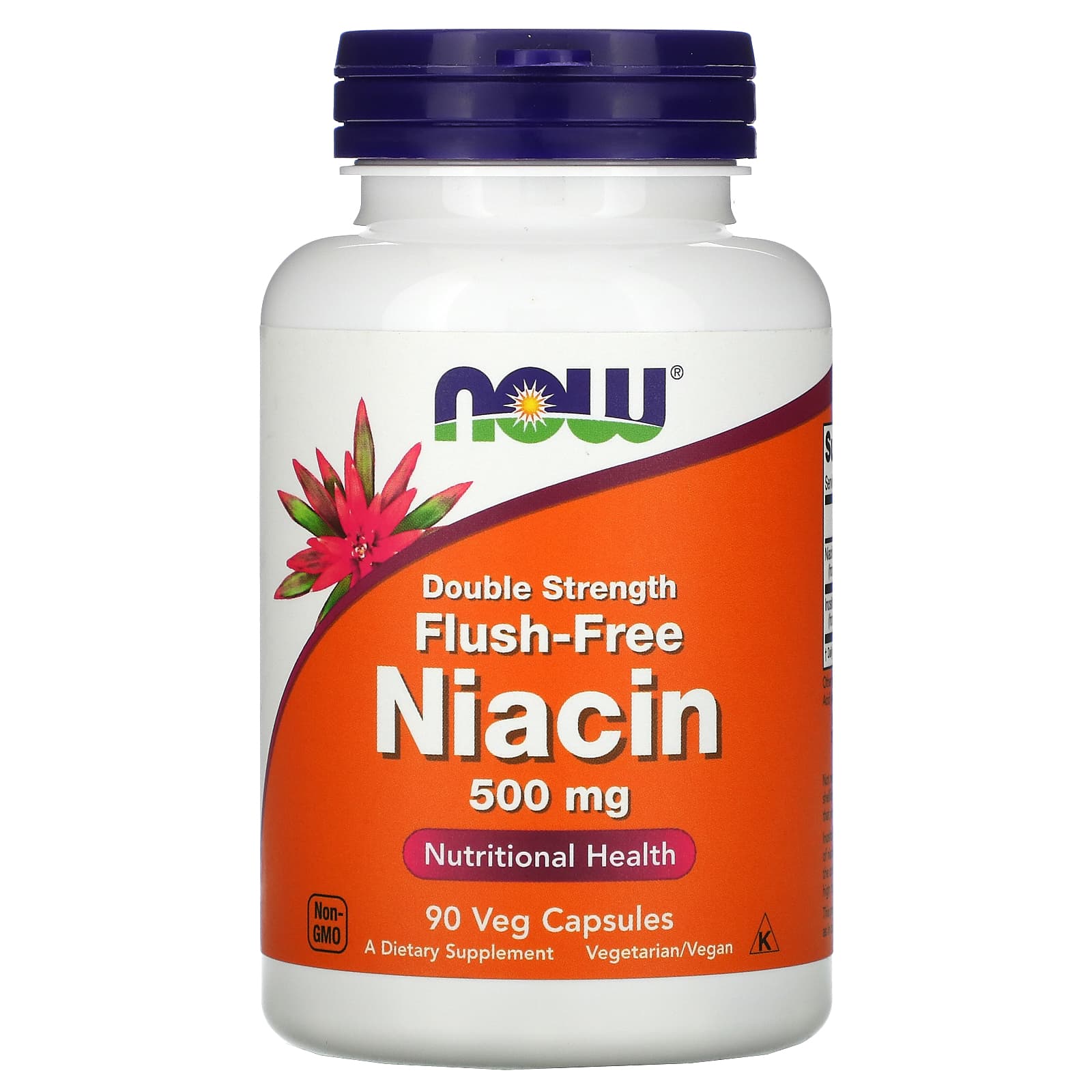NOW Foods-Flush-Free Niacin-Double Strength-500 mg-90 Veg Capsules
