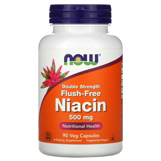 NOW Foods-Flush-Free Niacin-Double Strength-500 mg-90 Veg Capsules