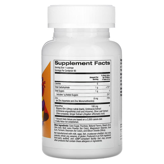 California Gold Nutrition, Zinc Plus Lozenge For Children, Natural Tangerine Flavor, 90 Lozenges
