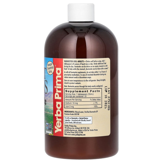 Yerba Prima, Great Plains, Bentonite, Detox, 16 fl oz (473 ml)