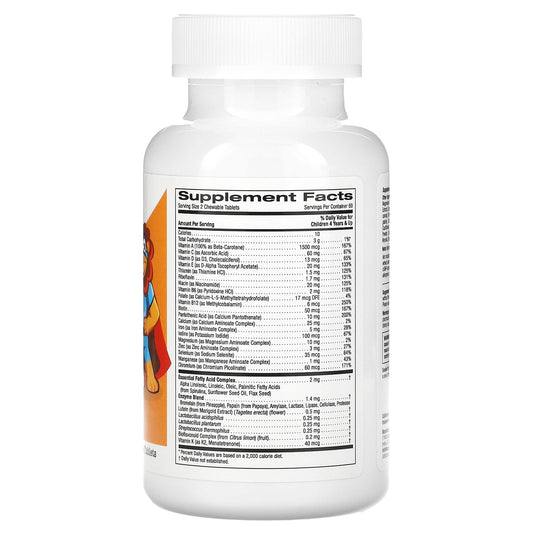 California Gold Nutrition, Chewable Multivitamins with Probiotics & Enzymes for Children, Assorted Fruit Flavors, 120 Vegetarian Tablets