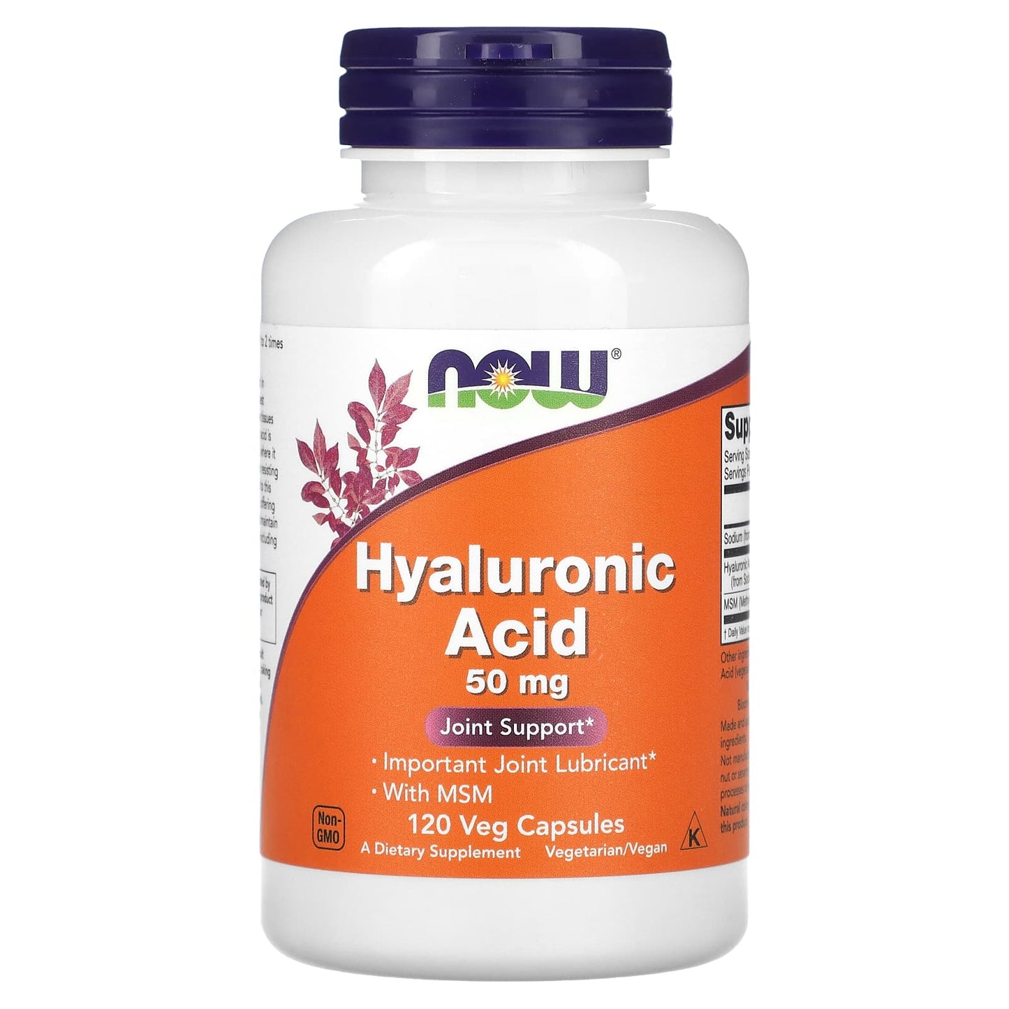 NOW Foods-Hyaluronic Acid With MSM-50 mg-120 Veg Capsules