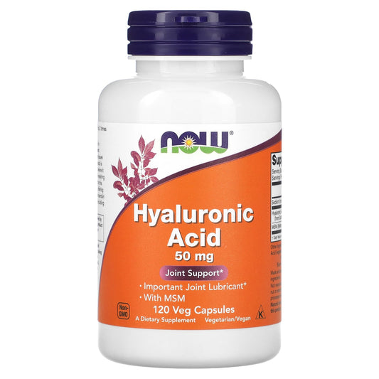 NOW Foods-Hyaluronic Acid With MSM-50 mg-120 Veg Capsules