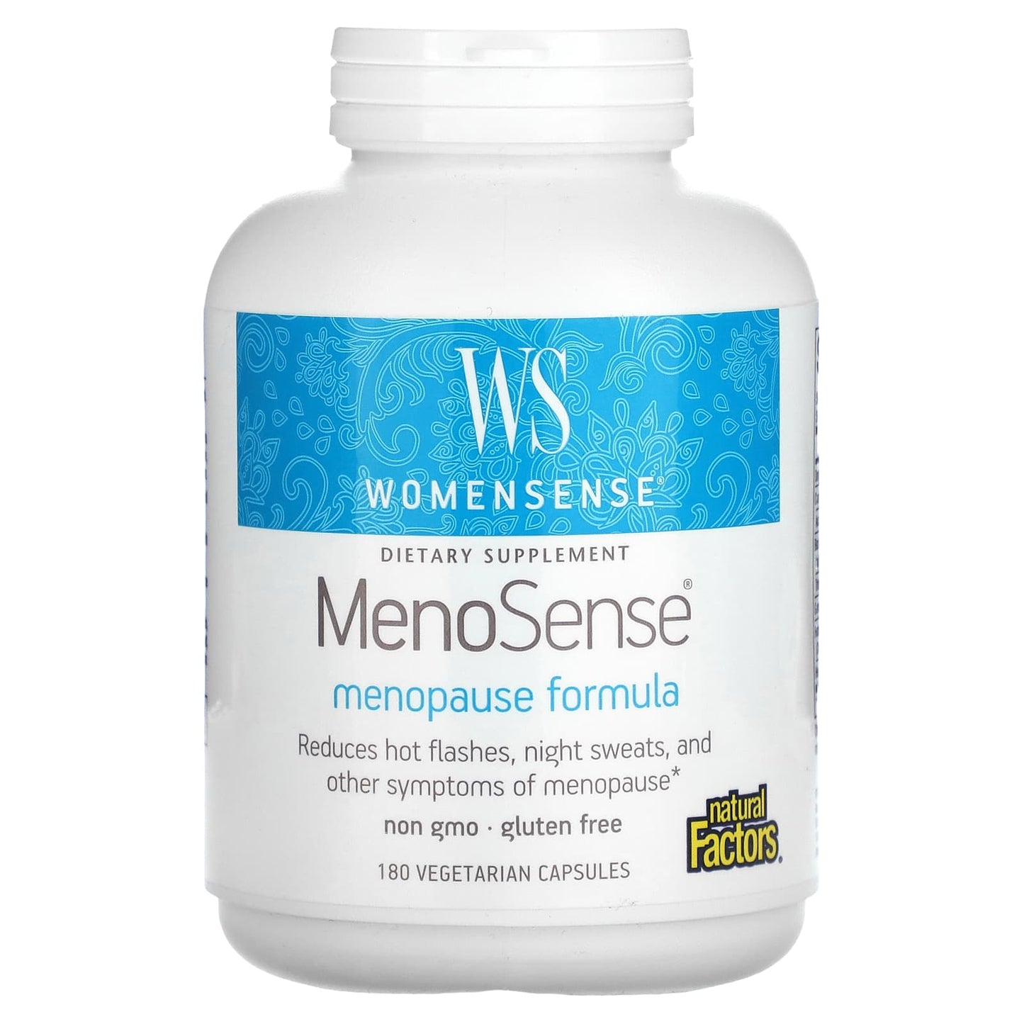 Natural Factors-WomenSense-MenoSense-Menopause Formula-180 Vegetarian Capsules