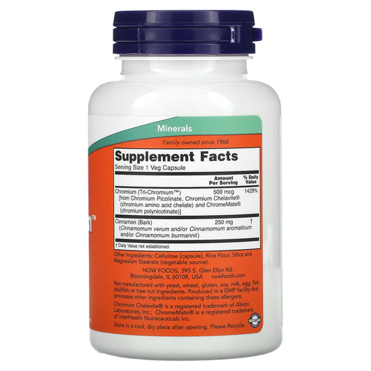 NOW Foods, Tri-Chromium, 500 mcg, 180 Veg Capsules