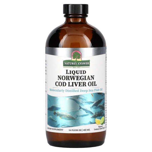 Nature's Answer-Liquid Norwegian Cod Liver Oil-Lemon-Lime-16 fl oz (480 ml)