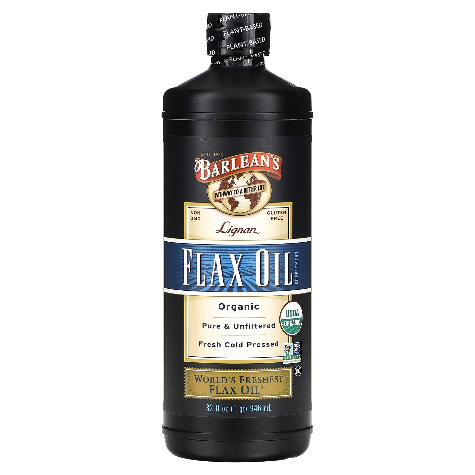 Barlean's-Organic Lignan Flax Oil-32 fl oz (946 ml)