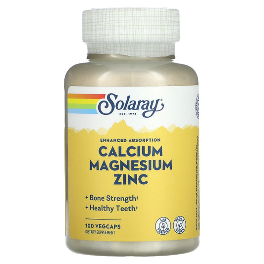 Solaray-Calcium Magnesium Zinc-100 VegCaps