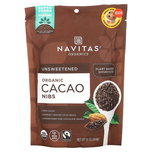 Navitas Organics-Organic Cacao Nibs-16 oz (454 g)