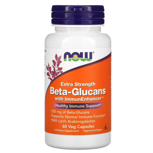 NOW Foods-Beta-Glucans-with ImmunEnhancer-Extra Strength-250 mg-60 Veg Capsules