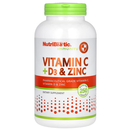 NutriBiotic-Immunity-Vitamin C + D3 & Zinc-250 Capsules