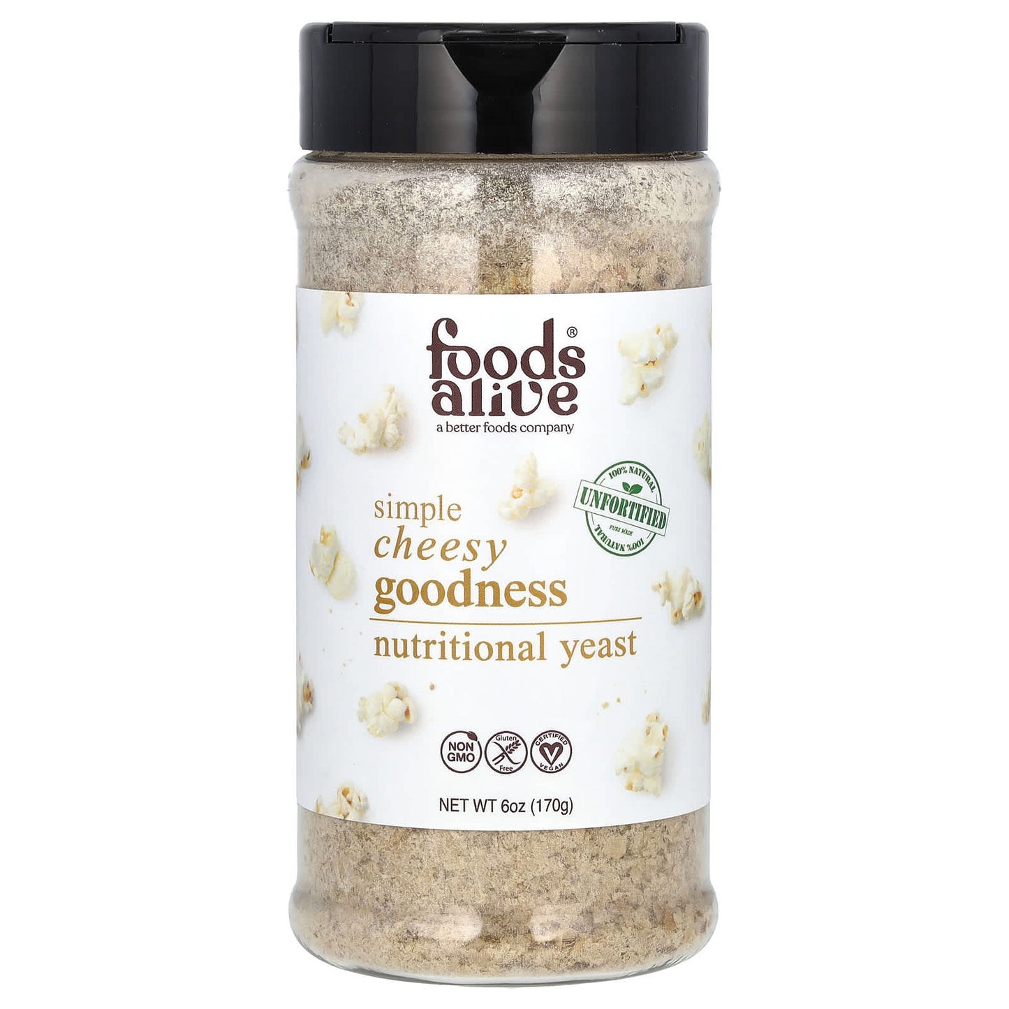 Foods Alive-Nutritional Yeast Shaker-Unfortified-6 oz (170 g)
