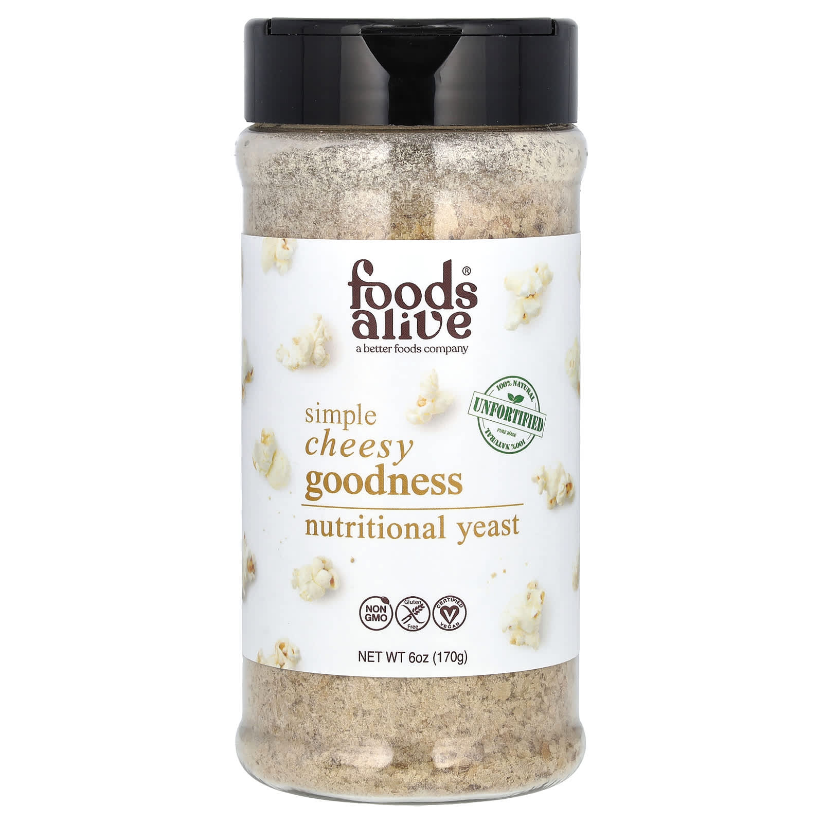 Foods Alive-Nutritional Yeast Shaker-Unfortified-6 oz (170 g)