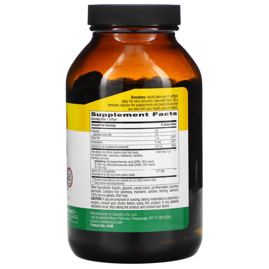 Country Life, Natural Omega-3, 1,000 mg, 200 Softgels
