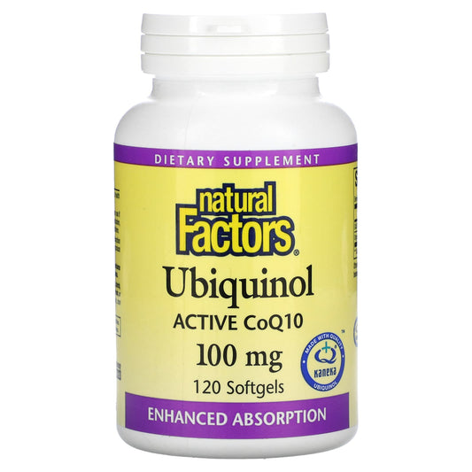 Natural Factors-Ubiquinol-Active CoQ10-100 mg-120 Softgels
