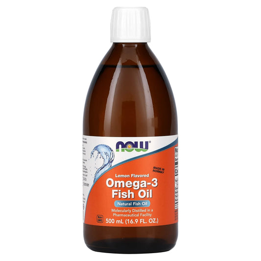 NOW Foods-Omega-3 Fish Oil-Lemon -16.9 fl oz (500 ml)