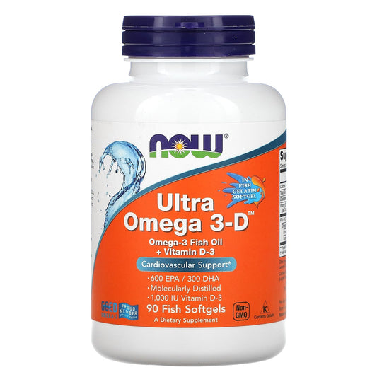 NOW Foods-Ultra Omega 3-D-600 EPA / 300 DHA-90 Fish Softgels