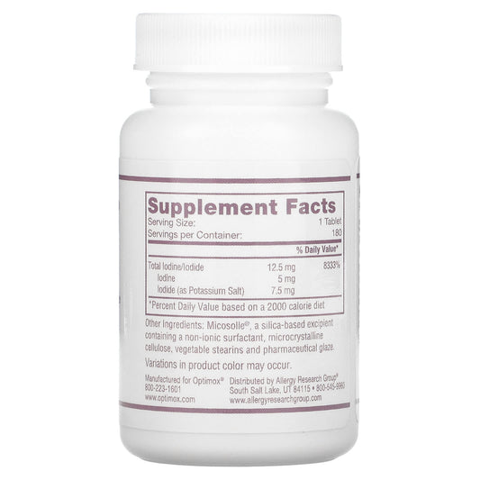 Optimox, Iodoral, IOD 12.5, 180 Tablets