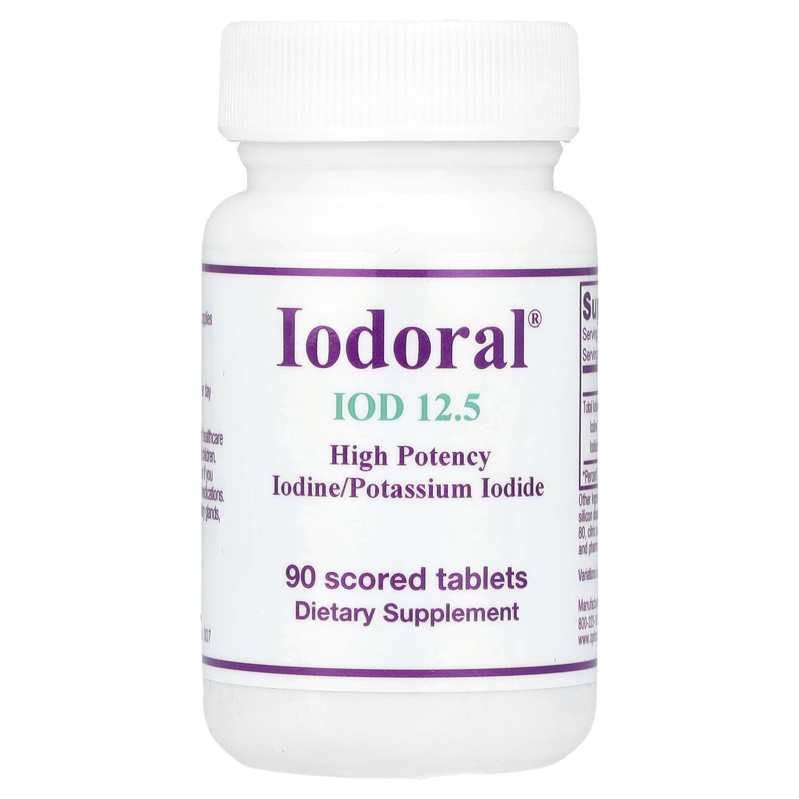 Optimox-Iodoral-Iodine/Potassium Iodide-90 Scored Tablets