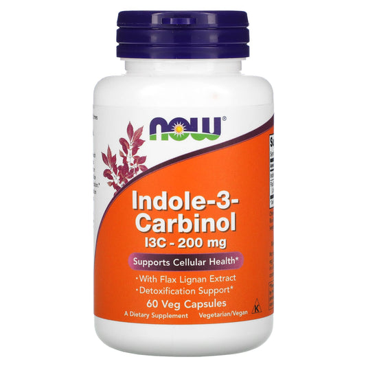 NOW Foods-Indole-3-Carbinol-200 mg-60 Veg Capsules