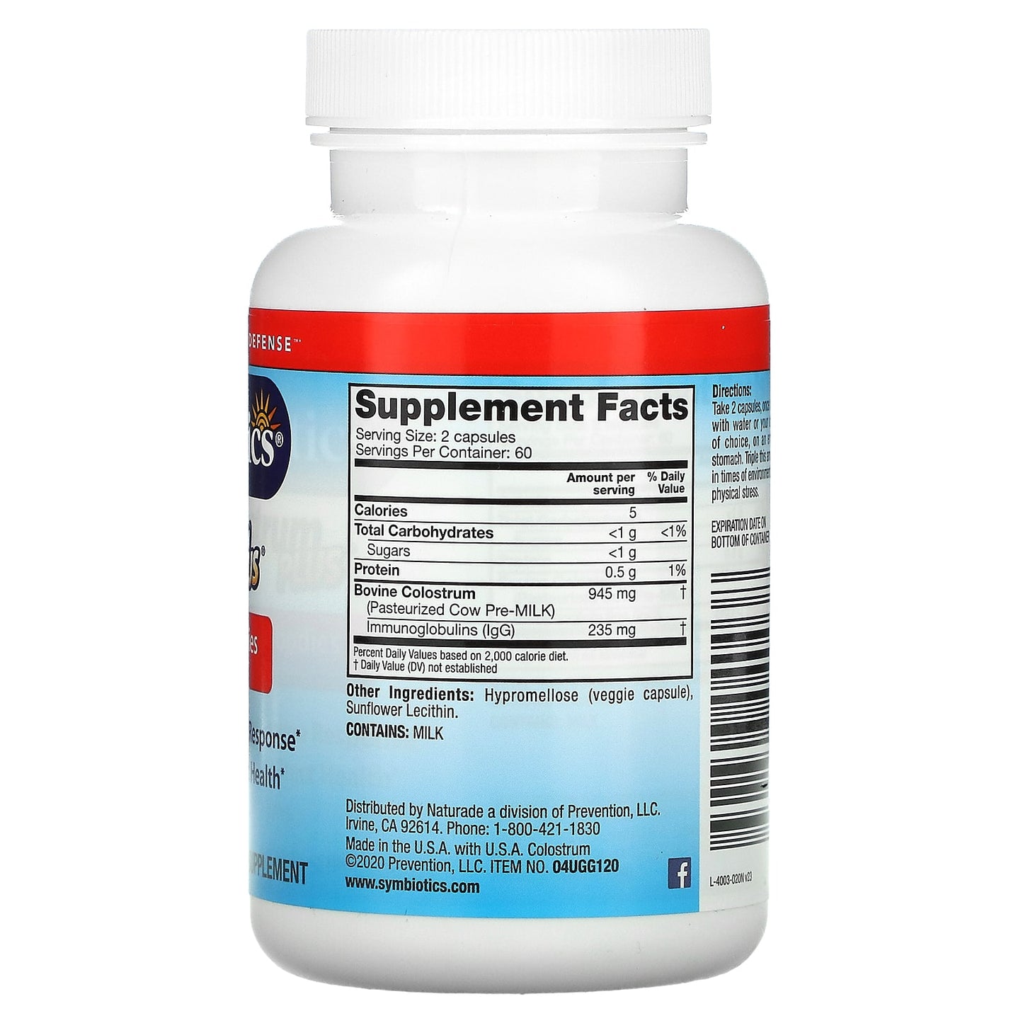 Symbiotics, Colostrum Plus, 120 Veg Capsules