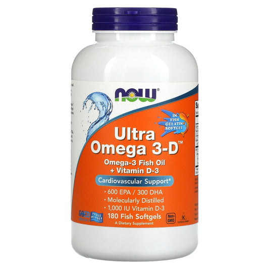 NOW Foods-Ultra Omega 3-D-600 EPA / 300 DHA-180 Fish Softgels