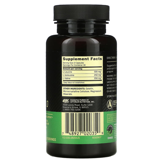 Optimum Nutrition, BCAA 1000, 1,000 mg, 60 Capsules (500 mg per Capsule)