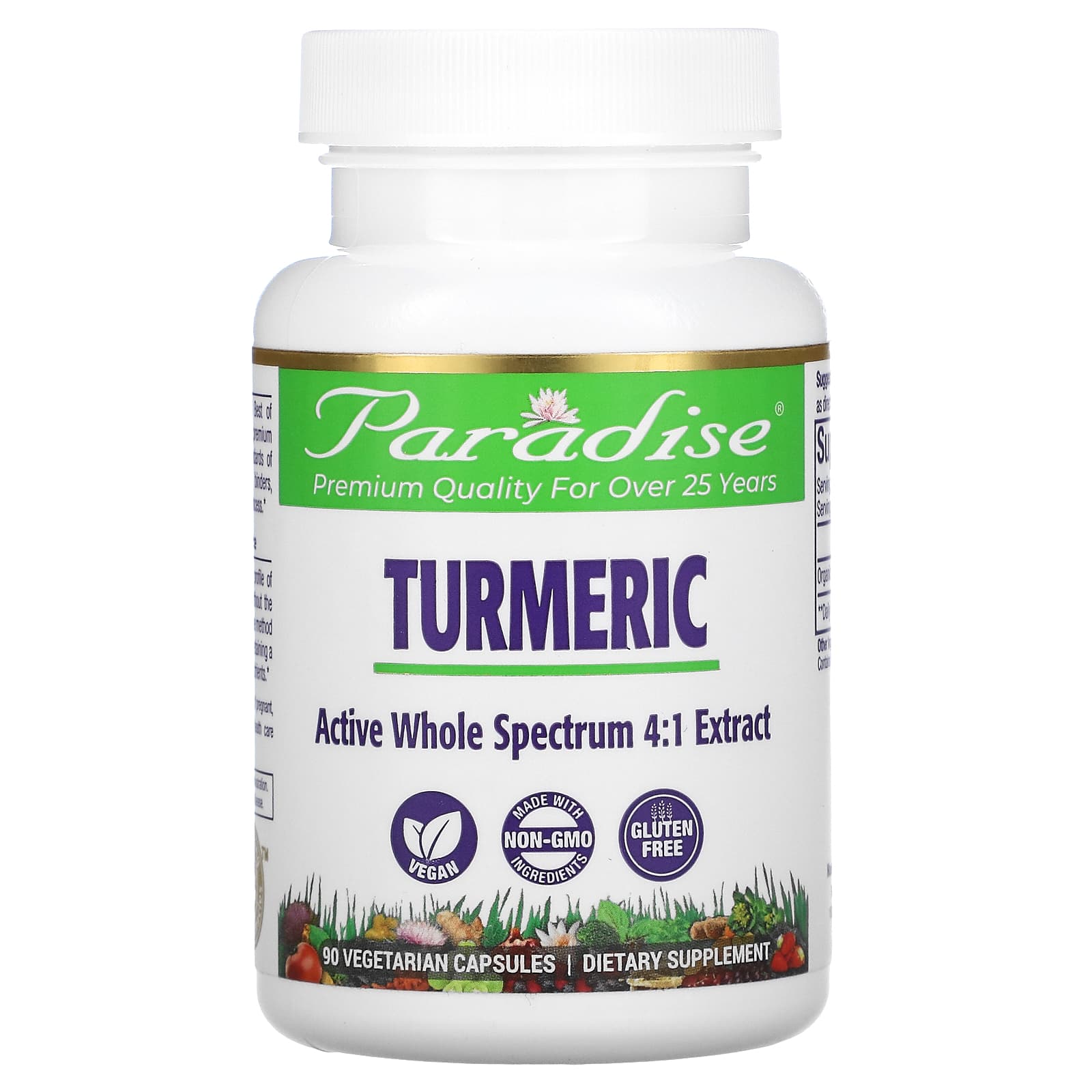 Paradise Herbs-Turmeric-500 mg-90 Vegetarian Capsules