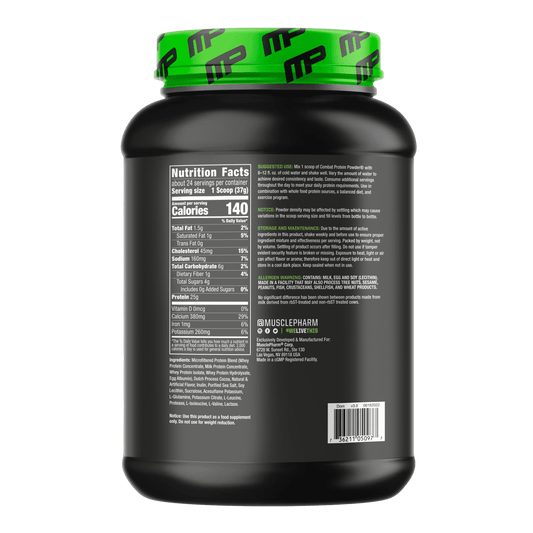 MusclePharm, Combat Protein Powder, Chocolate Milk, 2 lbs (0.9 kg)