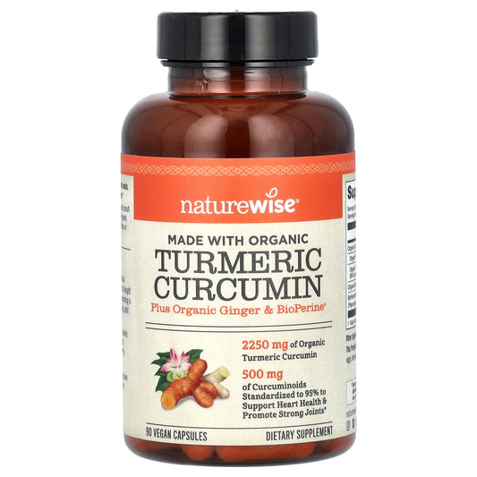 NatureWise-Organic Turmeric Curcumin-90 Vegan Capsules