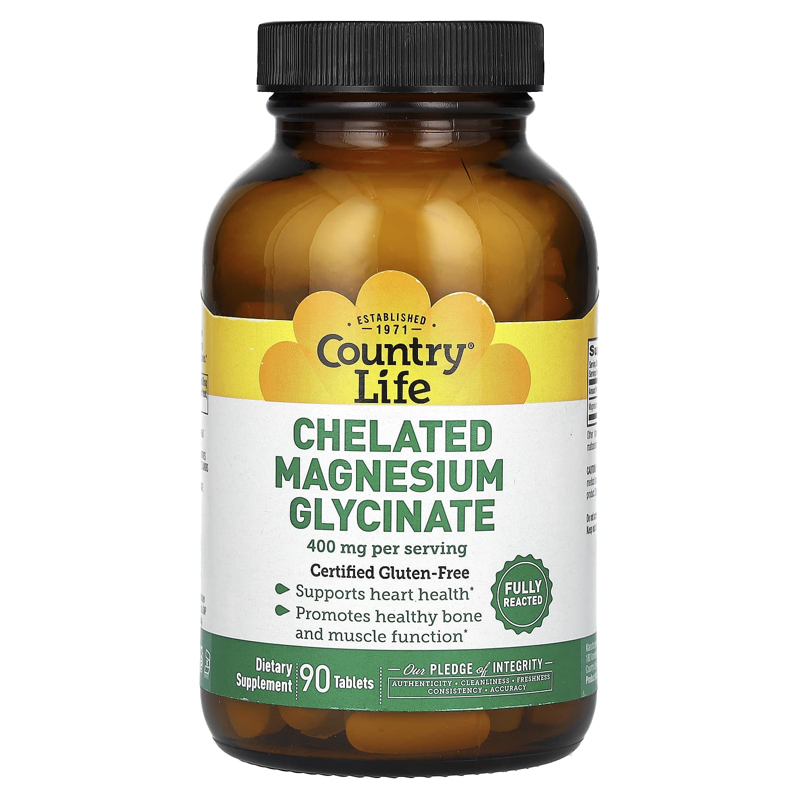 Country Life-Chelated Magnesium Glycinate-400 mg-90 Tablets (133 mg per Tablet )