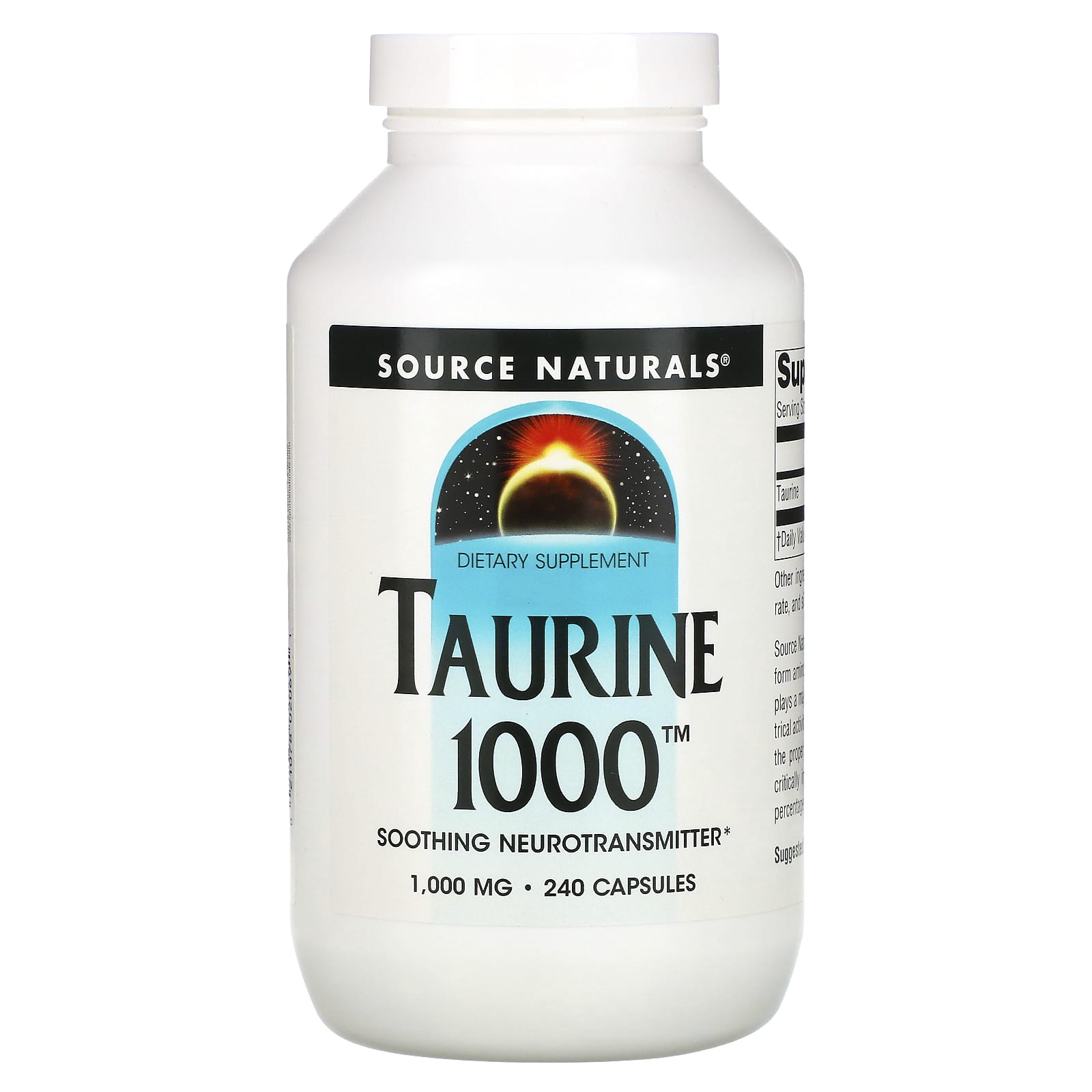 Source Naturals-Taurine 1000-1,000 mg-240 Capsules
