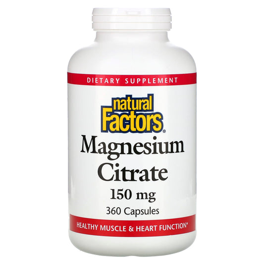 Natural Factors-Magnesium Citrate-150 mg-360 Capsules