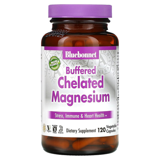 Bluebonnet Nutrition-Buffered Chelated Magnesium-120 Vegetable Capsules