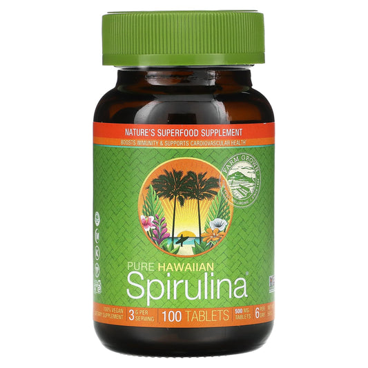 Nutrex Hawaii-Pure Hawaiian Spirulina-500 mg-100 Tablets