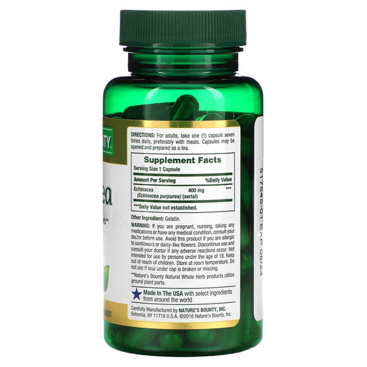 Nature's Bounty, Echinacea, 400 mg, 100 Capsules