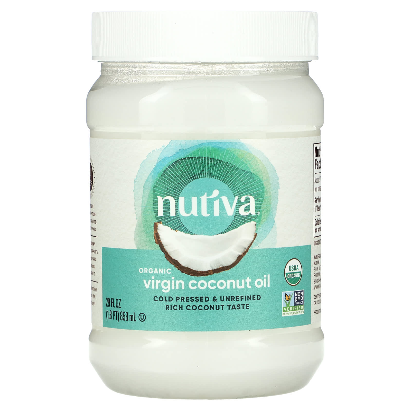 Nutiva-Organic Virgin Coconut Oil-29 fl oz (858 ml)