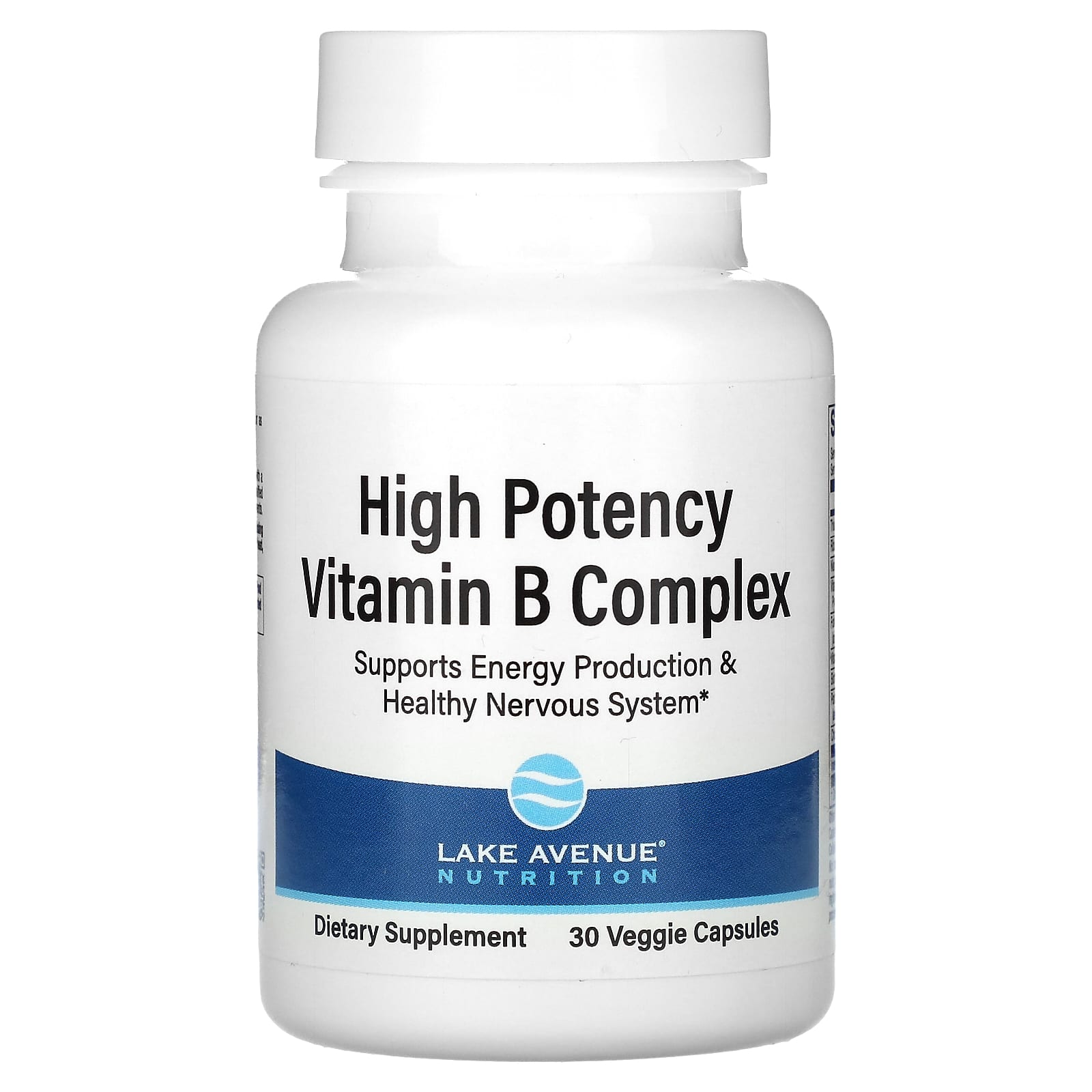 Lake Avenue Nutrition-High Potency Vitamin B Complex-30 Veggie Capsules
