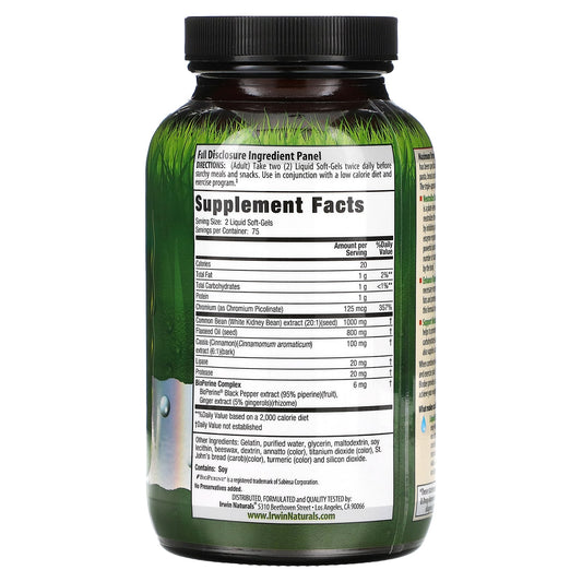 Irwin Naturals, 3-in-1 Carb Blocker, Maximum Strength, 150 Liquid Soft-Gels