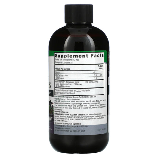 Nature's Answer, Sambucus, Black Elderberry, 12,000 mg, 8 fl oz (240 ml)