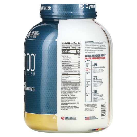 Dymatize, ISO100 Hydrolyzed, 100% Whey Protein Isolate, Gourmet Vanilla, 5 lb (2.3 kg)
