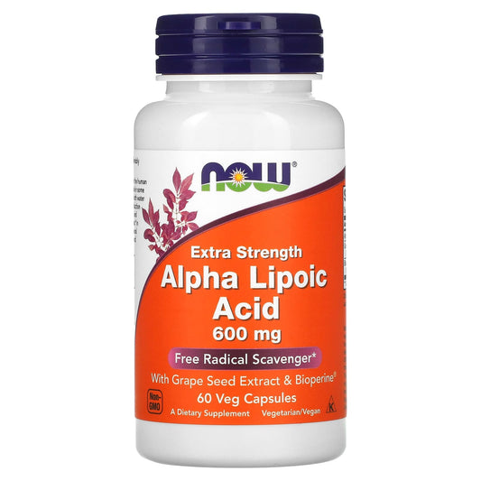 NOW Foods-Alpha Lipoic Acid-Extra Strength-600 mg-60 Veg Capsules