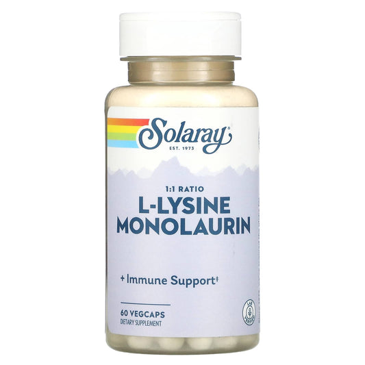 Solaray-L-Lysine Monolaurin 1:1 Ratio-60 VegCaps
