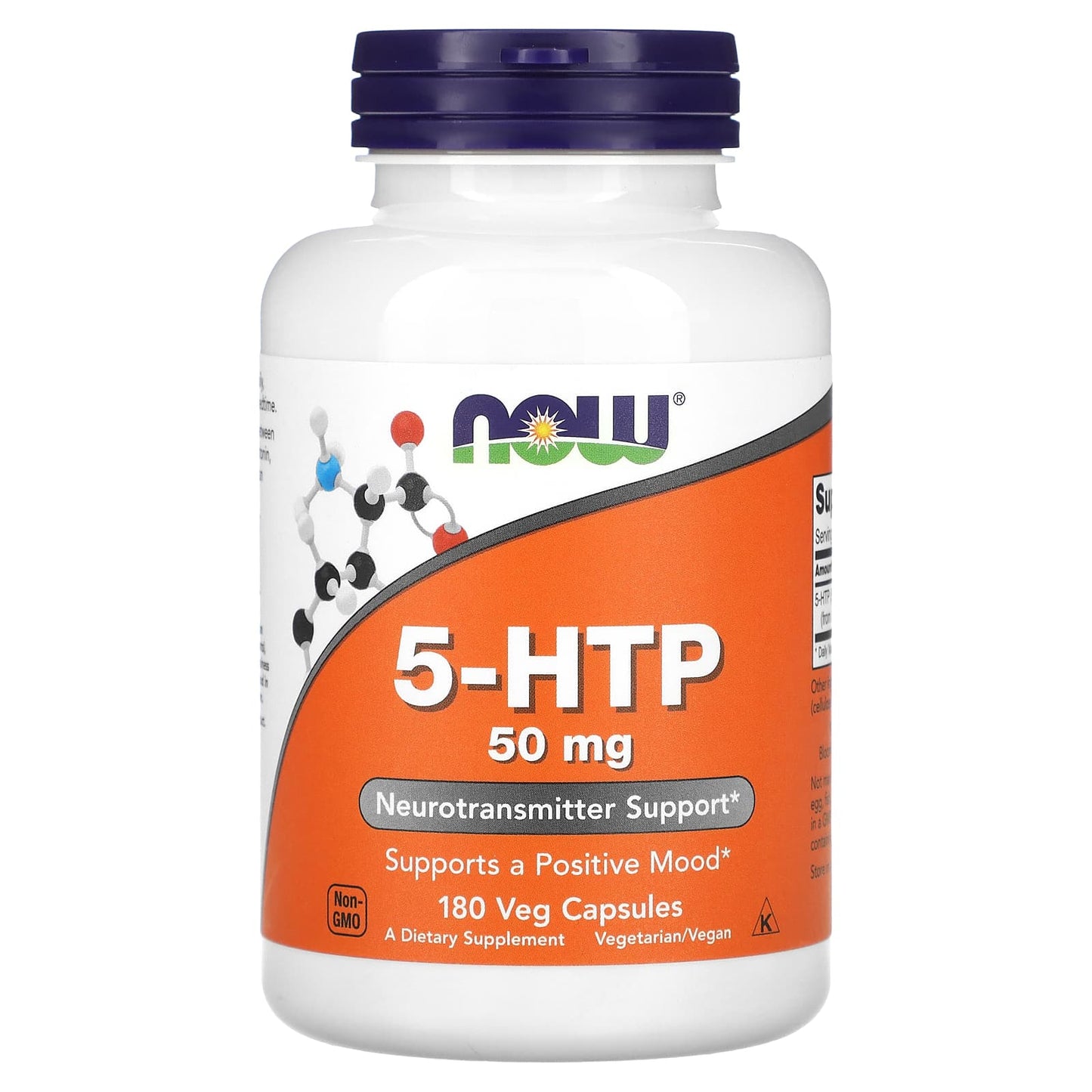 NOW Foods-5-HTP-50 mg-180 Veg Capsules
