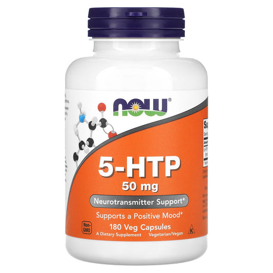 NOW Foods-5-HTP-50 mg-180 Veg Capsules