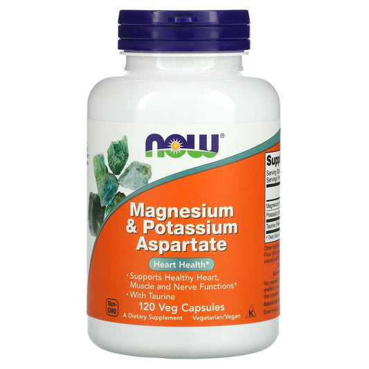 NOW Foods-Magnesium & Potassium Aspartate-120 Veg Capsules